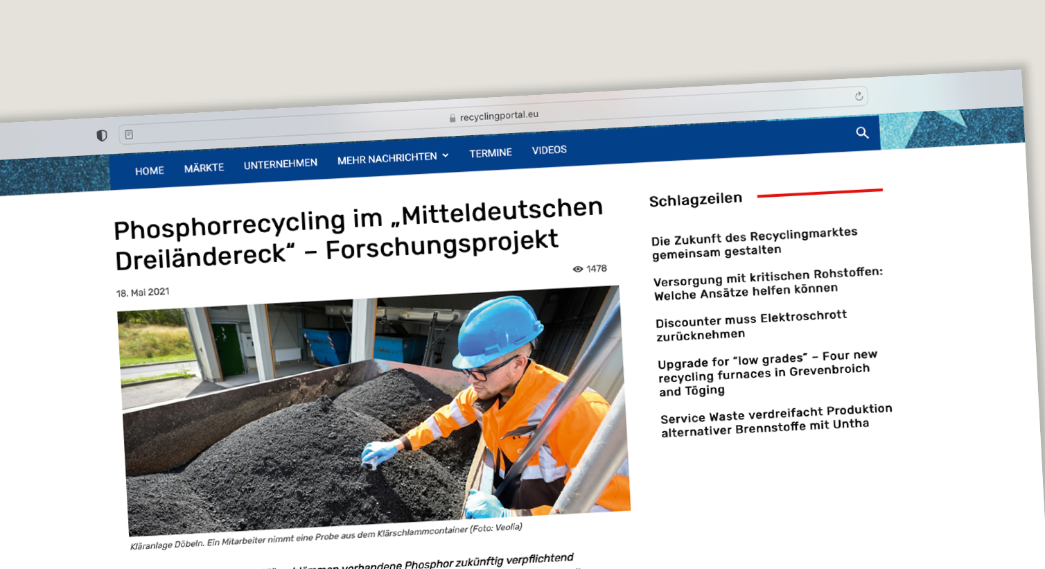 DreiSATS | Phosphorrecycling im „Mitteldeutschen Dreiländereck“ – Forschungsprojekt