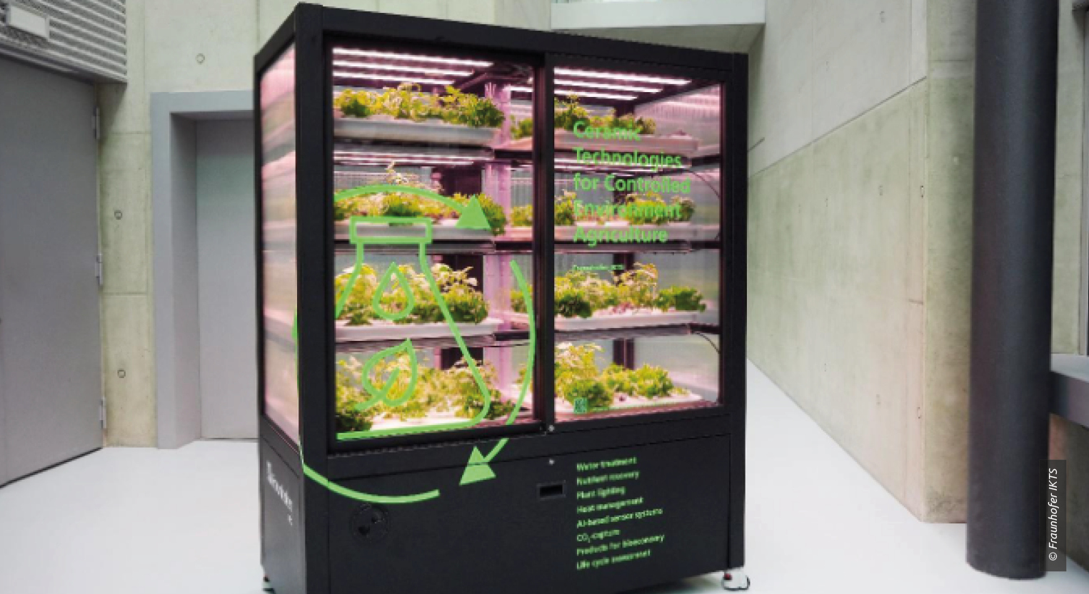 Figure 9: Standardized plant test stand for evaluating the nutrient availability and phytotoxicity of fertilizer products. © Fraunhofer IKTS